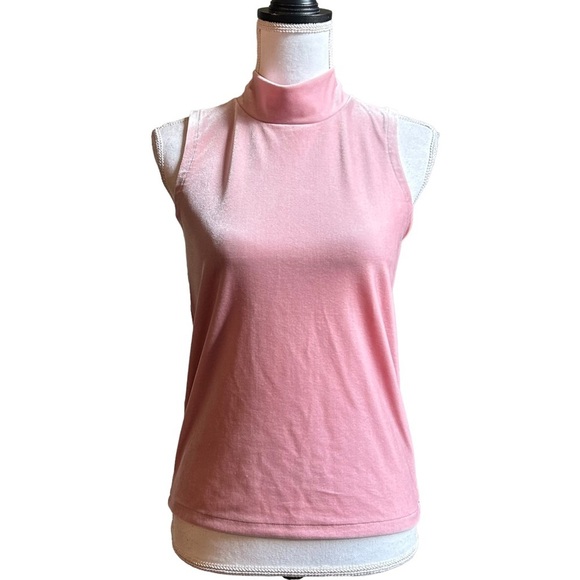 J. Crew Tops - J Crew Plush Velvet Mock Neck Sleeveless Top Women’s Sz XS Light Pink